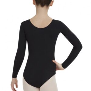 Capezio Big Girls' Team Basic Long Sleeve Leotard, Black, Large (10 -12)