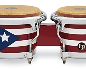 Latin Percussion LPMC Mini Tunable Puerto Rican Flag Wood Bongos (LPM199-PR)