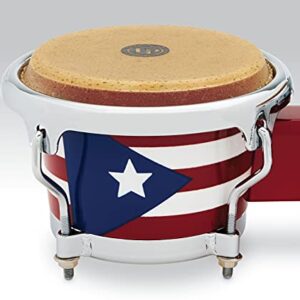 Latin Percussion LPMC Mini Tunable Puerto Rican Flag Wood Bongos (LPM199-PR)