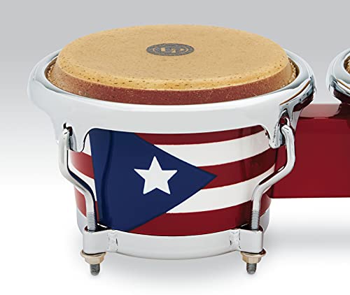 Latin Percussion LPMC Mini Tunable Puerto Rican Flag Wood Bongos (LPM199-PR)