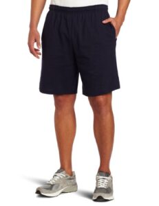 soffe men's classic cotton pocket short navy large