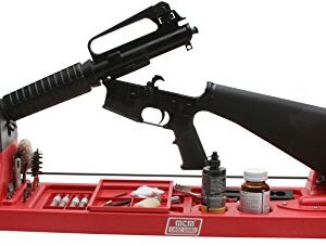 MTM GV30 Gun Vise for Gunsmithing work and Cleaning Kit, Free Standing, 11 Compartments, USA Made, Red