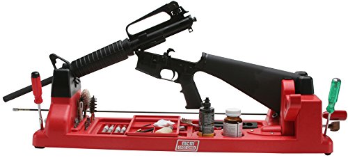 MTM GV30 Gun Vise for Gunsmithing work and Cleaning Kit, Free Standing, 11 Compartments, USA Made, Red