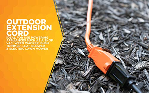 Woods Light Duty Extension Cord, 50Ft, 16 Gauge, General Purpose Cord, SJTW, Orange, 0723