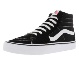 vans women's ua sk8 high top sneakers, black/black/white, 10 medium us