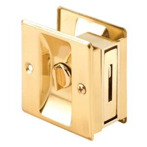 prime-line n 6771 polished brass pocket door privacy lock and pull, single pack