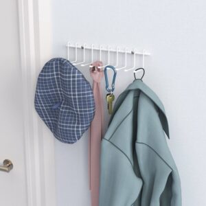 ClosetMaid Hanging Rack for Ties, Belts, Scarves, Jewelry, 10 Hooks, Attaches to Wire Shelving or Wall Mount, Durable Steel, White