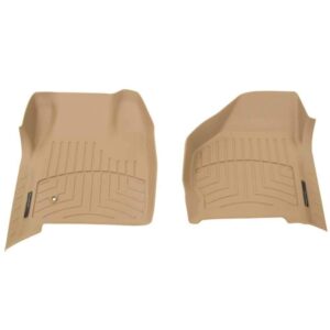 weathertech custom fit floorliners for ford excursion, super duty - 1st row (450021), tan