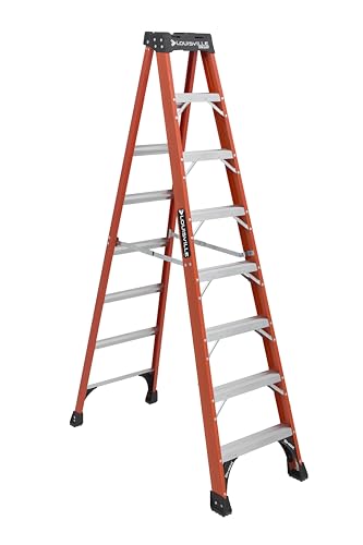 Louisville Ladder 8-Foot Fiberglass Step Ladder, 375-Pound Load Capacity, Type IAA, FS1408HD