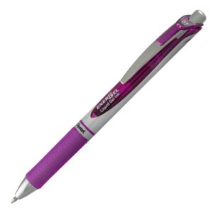 Pentel EnerGel XM BL77 - Retractable Liquid Gel Ink Pen - 0.7mm - 54% Recycled - Purple - Box of 12