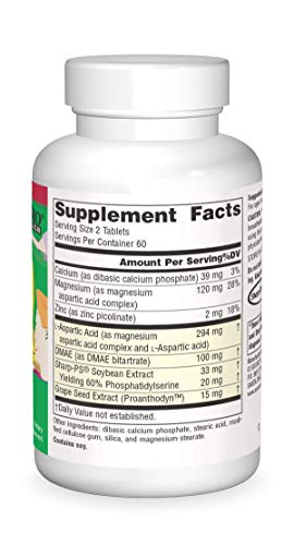 Source Naturals Attentive Child - Healthy Cognitive Nutrients for Active Children - Improved Focus & Attention with DMAE, Magnesium, Zinc & Grape Seed Extract - 120 Tablets