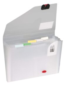 snopake 6 part expanding organiser clear 11893