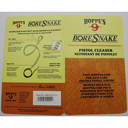 Hoppe's Boresnake .22 Caliber Pistol and Revolver, Clam E/F, Black