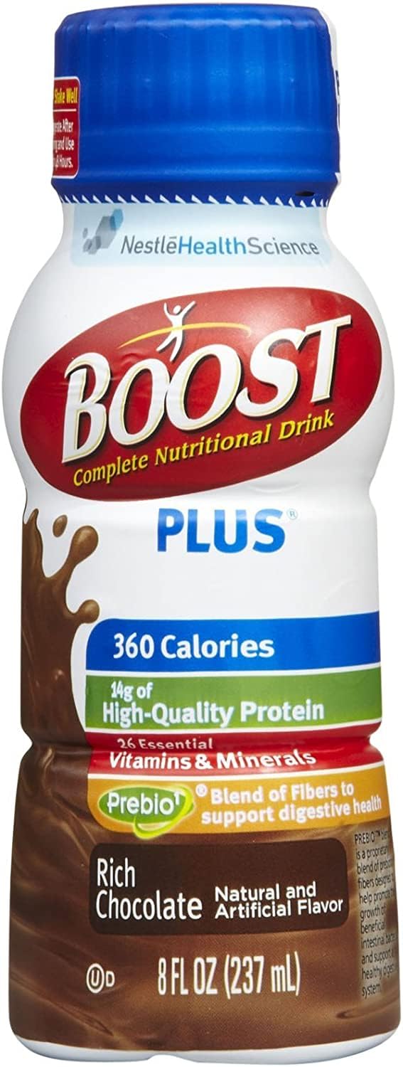 BOOST Plus Rich Chocolate Nutritional Drink, 8 Fl Oz, 6 Pack