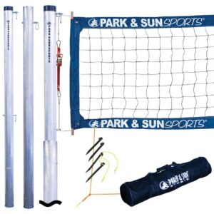 Park & Sun Sports Tournament 4000: Permanent Professional Outdoor Volleyball Net System (2-Piece Poles)