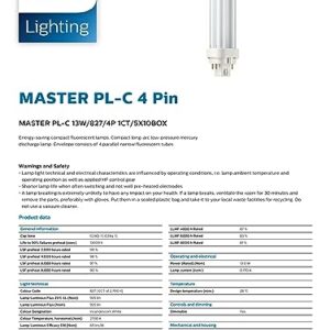 Philips PL-C 13W/827/4P/ALTO (383257) Lamp Bulb Replacement