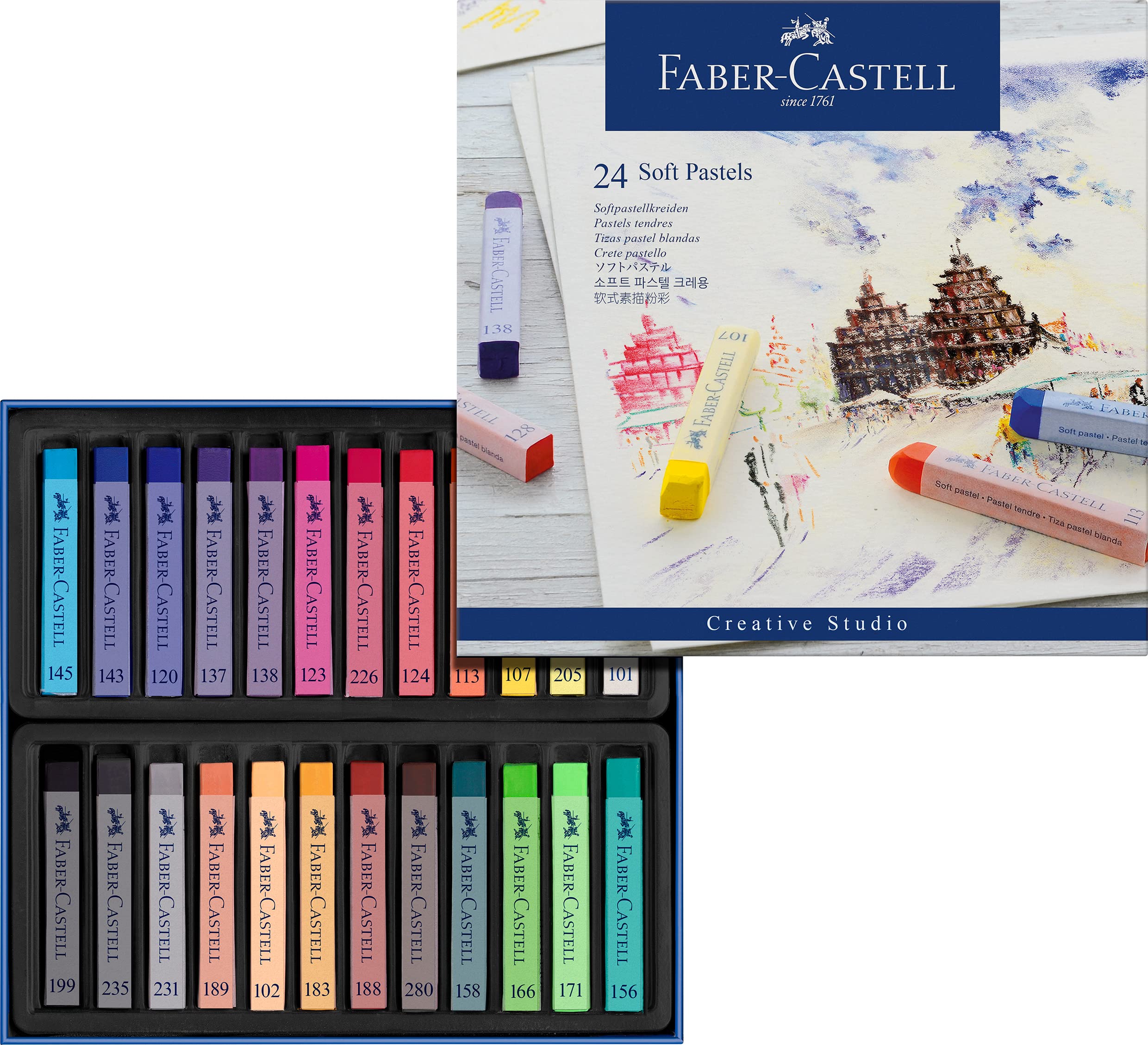 Faber-Castell 128324 Goldfaber Studio Soft Pastel Chalks Pack of 24 Assorted Colours