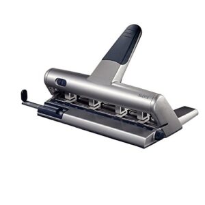 leitz 51140184 adjustable hole punch, up to 6 hole punching, 30 sheets, metal, akto, 51140084 - silver