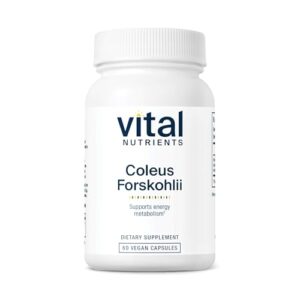 vital nutrients - coleus forskohlii 10% - cardiovascular support - muscle relaxation - 60 vegetarian capsules per bottle - 90 mg