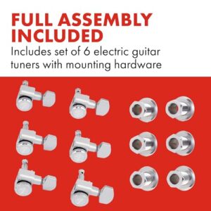 Fender Locking Tuners Stratocaster Guitar Tuners, Polished Chrome, Right Hand Guitar Tuners, 1.7x10x4.5 Inches, Set of 6 Guitar Tuning Machines