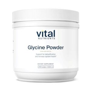 vital nutrients glycine powder | amino acid to promote restful sleep, stress relief, memory and cognitive support* | vegan supplement | gluten, dairy and soy free | 62.5 servings