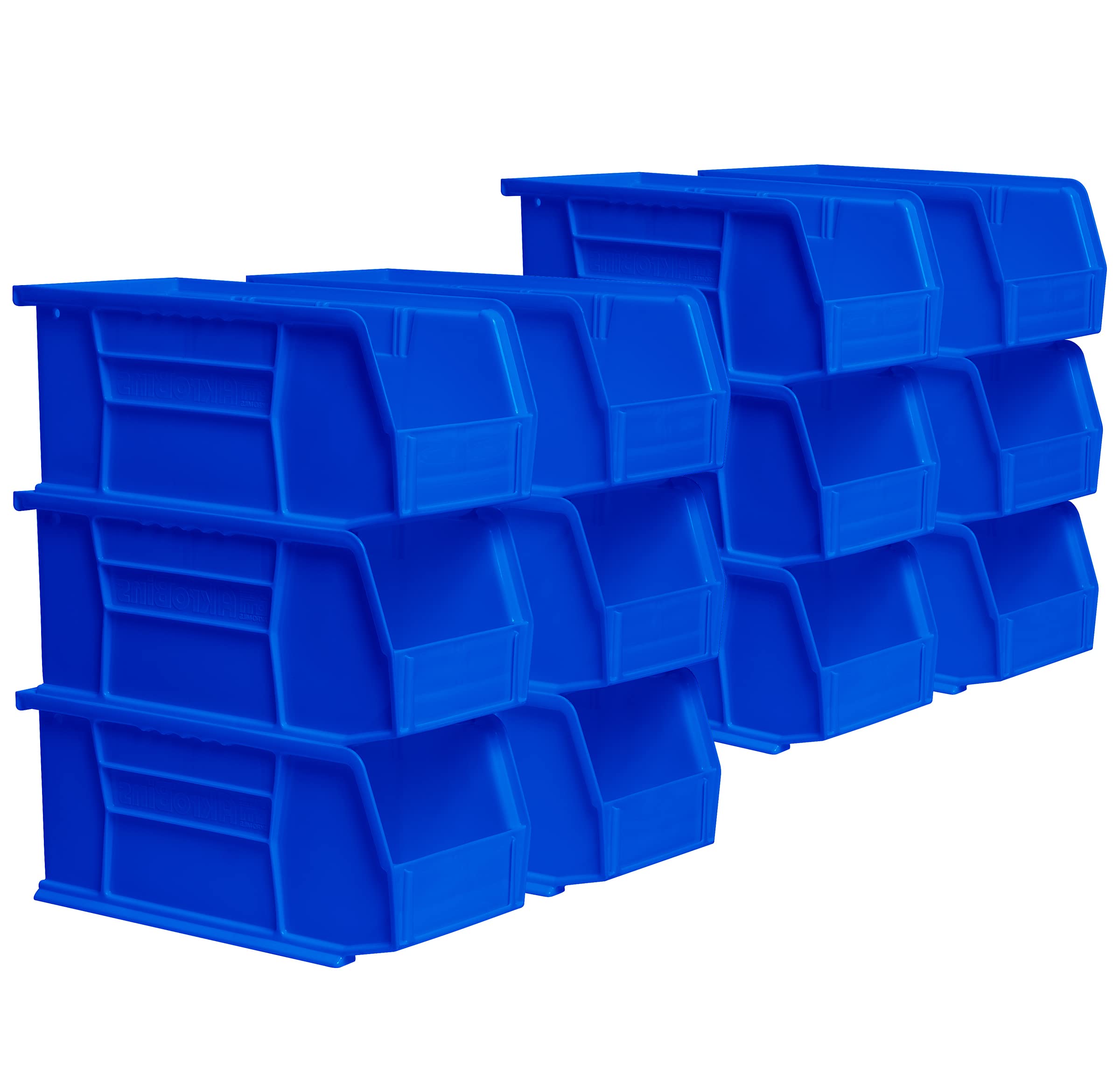 Akro-Mils 30230 AkroBins Plastic Hanging Stackable Storage Organizer Bin, 11-Inch x 5-Inch x 5-Inch, Blue, 12-Pack