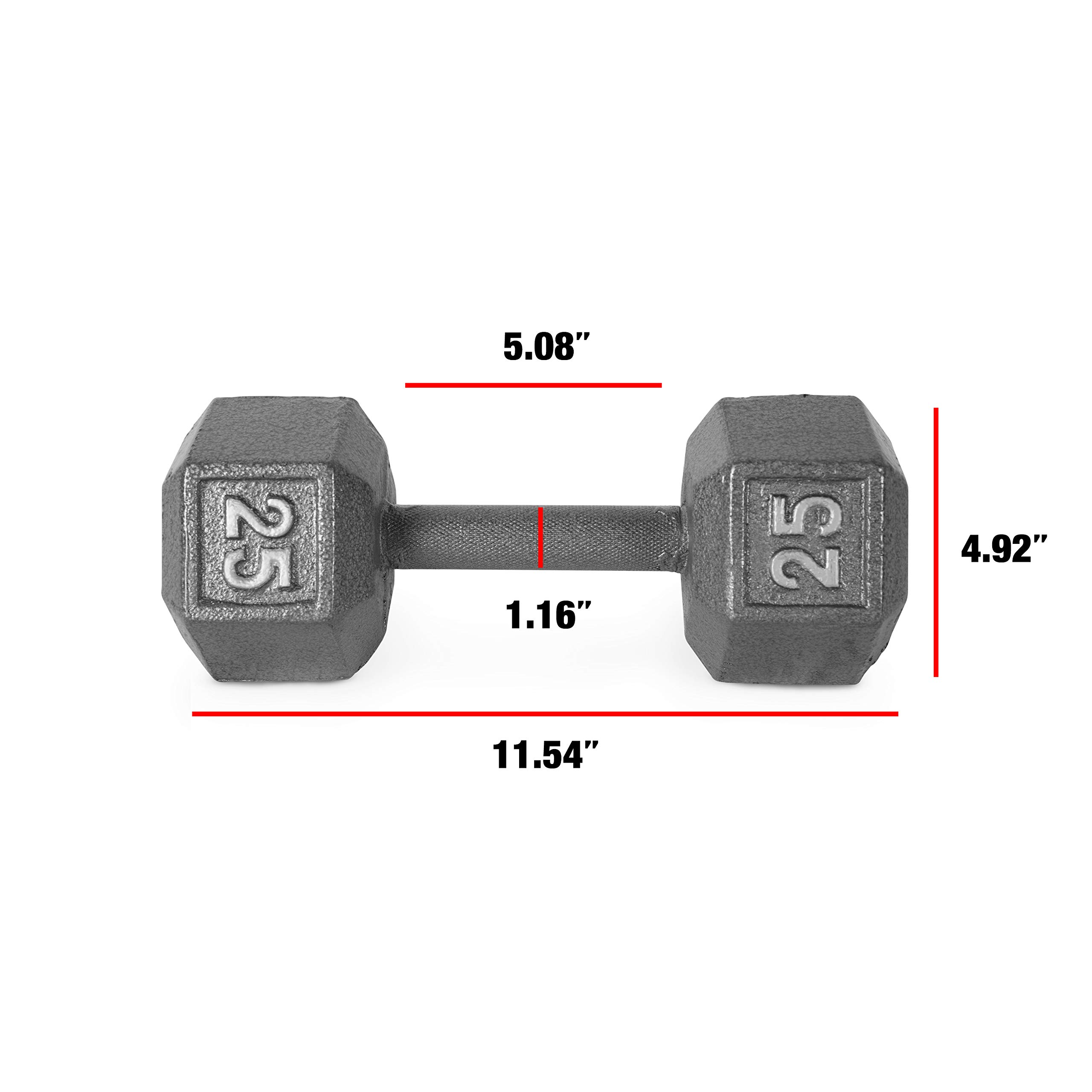 CAP Barbell Solid Hex Single Dumbbell (25-Pound)