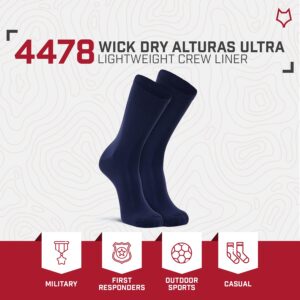 Fox River Standard Wick Dry Auras Ultra-Lightweight Liner Crew Socks, Dark Navy, Small