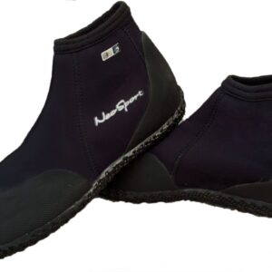 NeoSport Wetsuits Premium Neoprene 3mm Low Top Pull On Boot, Black, 4 - Water Shoes, Surfing & Diving