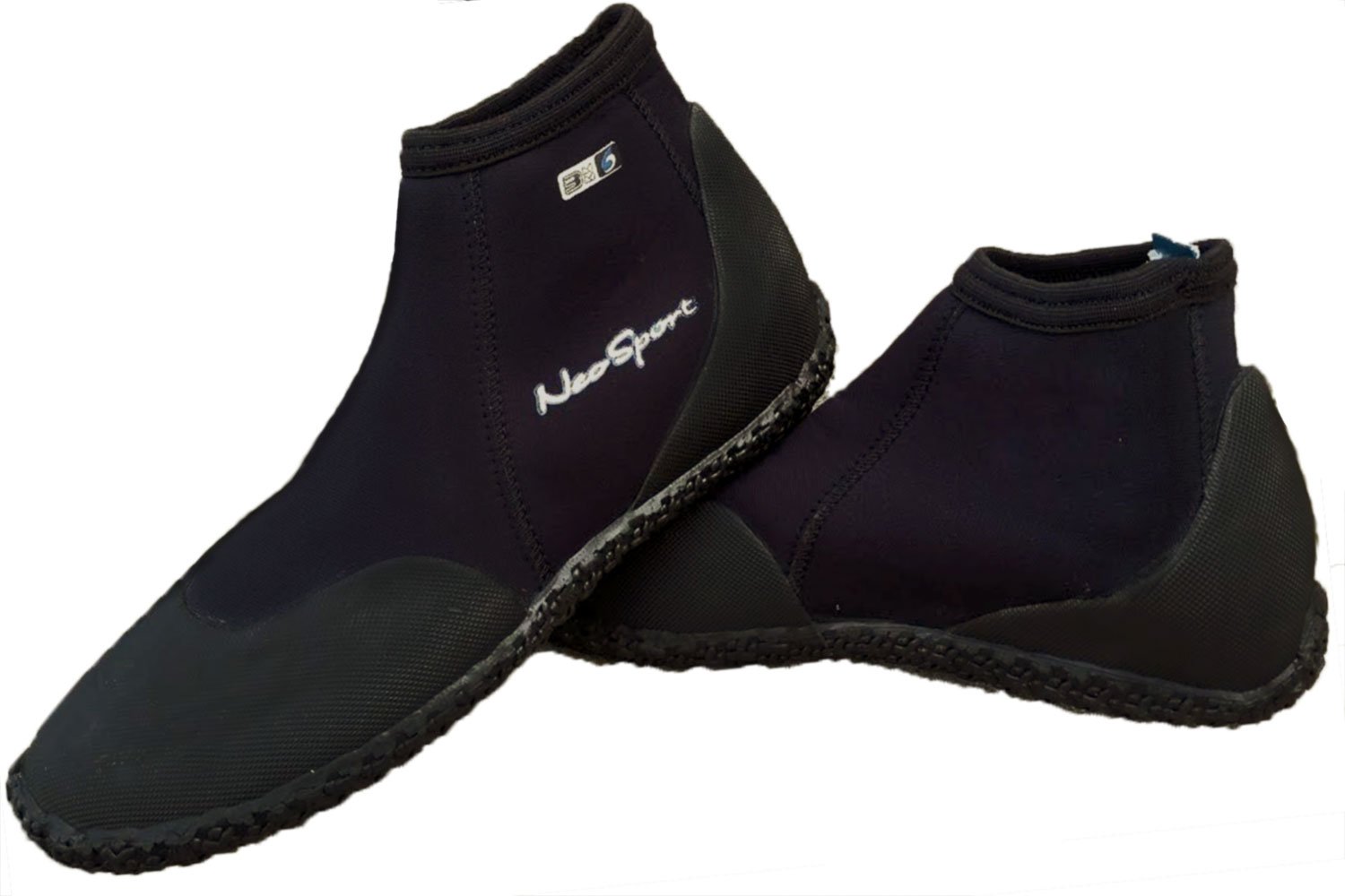 NeoSport Wetsuits Premium Neoprene 3mm Low Top Pull On Boot, Black, 4 - Water Shoes, Surfing & Diving