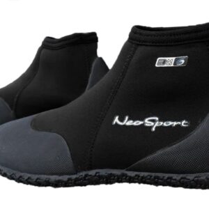 NeoSport Wetsuits Premium Neoprene 3mm Low Top Pull On Boot, Black, 4 - Water Shoes, Surfing & Diving