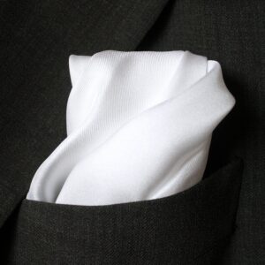 Royal Silk Fine White 100% Silk Pocket Square for Men Full-Sized 17"x17"