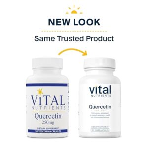 Vital Nutrients Quercetin | Vegan Quercetin Supplement with Bioflavonoids for Sinus, Respiratory, Heart, & Immune Function Support | Gluten, Dairy, Soy Free | 500mg | 100 Capsules