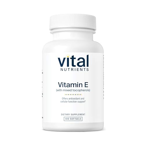 Vital Nutrients Vitamin E with Mixed Tocopherols | Potent Antioxidant Supplement to support Cardiovascular Health* | Gluten and Dairy Free | 100 Softgels