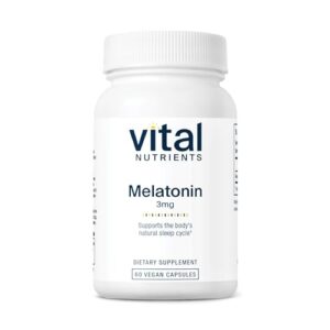 Vital Nutrients Melatonin 3mg | Vegan | Low-Dose Melatonin | Sleep Supplement to Support the Body's Natural Sleep Cycle* | Gluten, Dairy, Soy Free | 60 Capsules