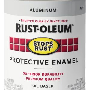 Rust-Oleum 7715502 Stops Rust Brush On Paint, Quart, Metallic Aluminum