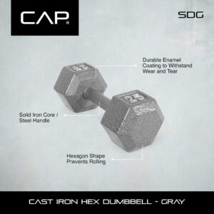 CAP Barbell Solid Hex Single Dumbbell (20-Pound)