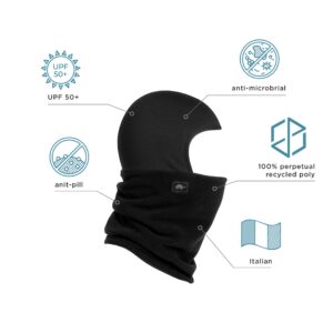 Turtle Fur Shellaclava Premium Micro Fur Fleece Neck Warmer Helmet Liner Winter Balaclava Hood, Black