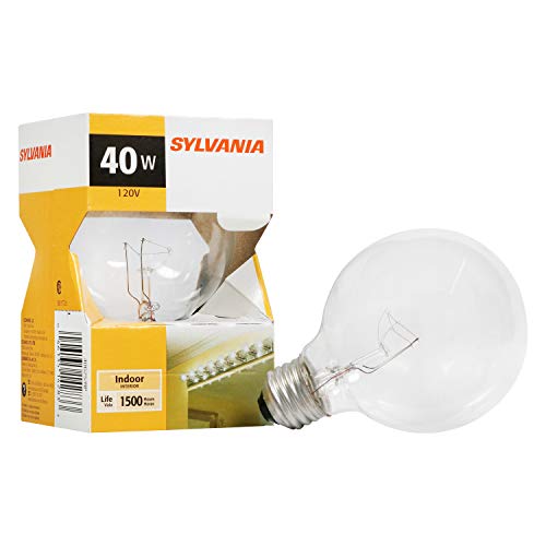 SYLVANIA G25 Incandescent Bulb, Medium Base, 40W, 2850K, Clear Bulbs