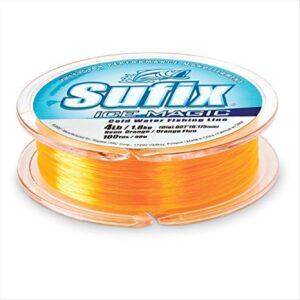 sufix ice magic 100-yards spool size fishing line (neon orange, 3-pound)