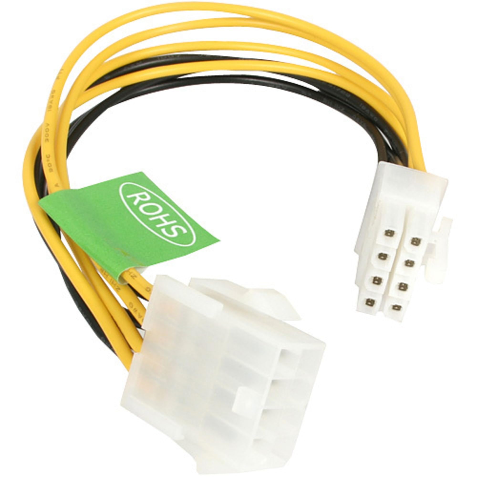 StarTech.com EPS 8 Pin Power Extension Cable - Power extension cable - 8 pin EPS12V (F) to 8 pin EPS12V (M) - 7.9 in - EPS8EXT,Yellow