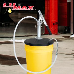 LUMAX Black LX-1300 Lever Bucket 5 Gallon Pails. Smooth, Easy Pumping Action dispenses All Types of Lubricants, Even in The Coldest Weather