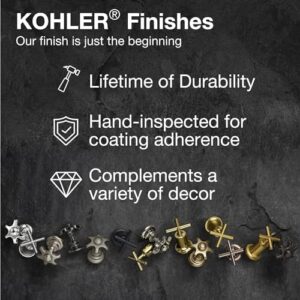 KOHLER Bathroom Faucet, Bathroom Sink Faucet, Purist Collection, 2-Handle Widespread Faucet with Metal Drain, Polished Chrome, K-14406-4-CP