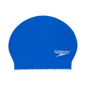 speedo unisex swim cap latex , blue