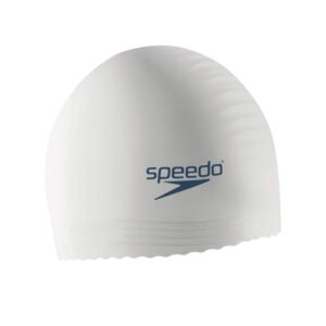 speedo unisex-youth swim cap latex junior white