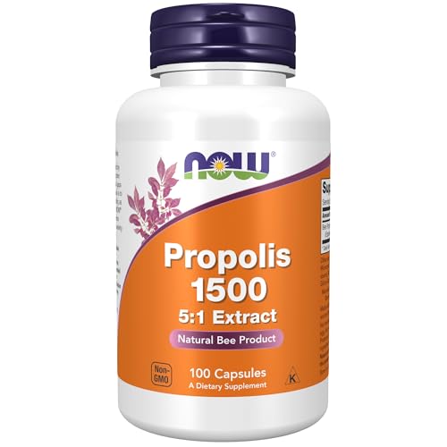 NOW Supplements, Propolis 1,500 mg with 5:1 Concentrate, Natural Bee Product, 100 Veg Capsules