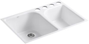 kohler k-5931-4u-0 executive chef undercounter kitchen sink, white