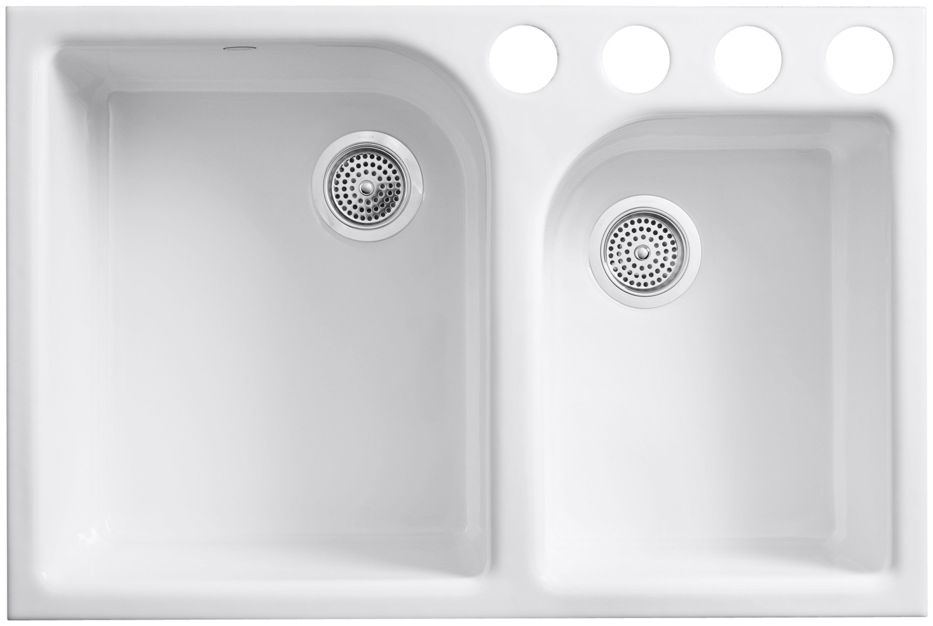 Kohler K-5931-4U-0 Executive Chef Undercounter Kitchen Sink, White