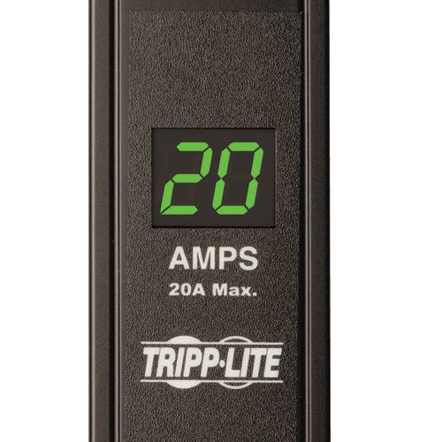 Tripp Lite Metered PDU, 20A, 28 Outlets (5-15/20R), 120V, L5-20P/5-20P Adapter, 15 ft. Cord, 0U Vertical Rack-Mount Power (PDUMV20), Metered (24 Outlet)