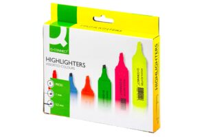 q-connect assorted highlighter pens (pack of 6) kf01909